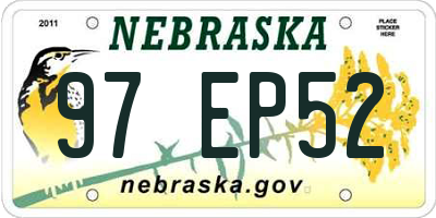 NE license plate 97EP52