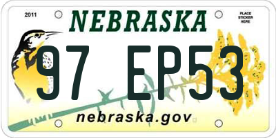 NE license plate 97EP53