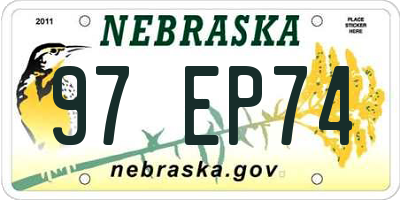 NE license plate 97EP74