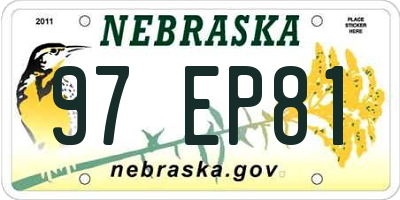 NE license plate 97EP81