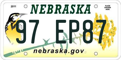 NE license plate 97EP87