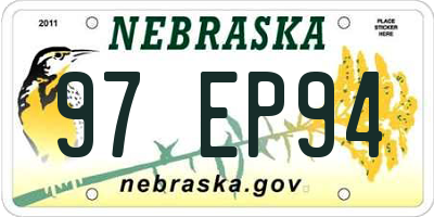 NE license plate 97EP94