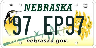 NE license plate 97EP97
