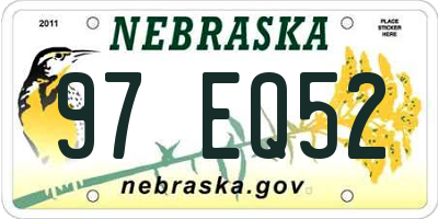 NE license plate 97EQ52