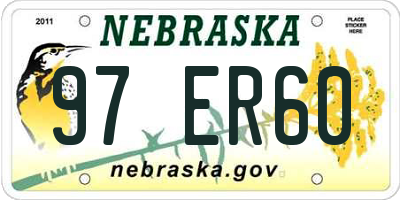 NE license plate 97ER60