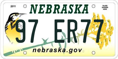 NE license plate 97ER77