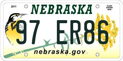 NE license plate 97ER86