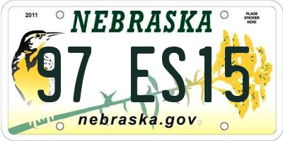 NE license plate 97ES15
