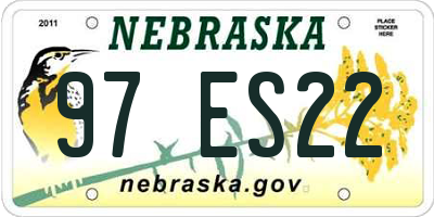 NE license plate 97ES22