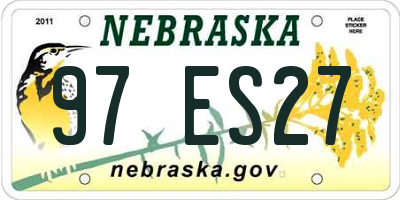 NE license plate 97ES27