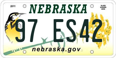 NE license plate 97ES42