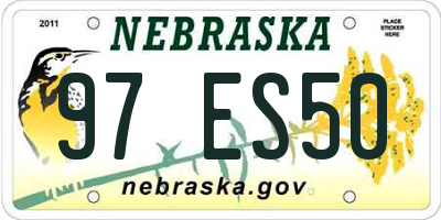 NE license plate 97ES50