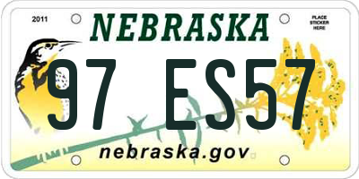 NE license plate 97ES57