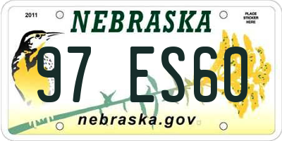 NE license plate 97ES60