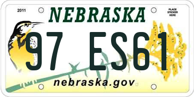 NE license plate 97ES61