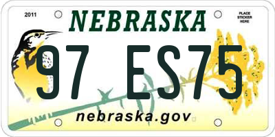 NE license plate 97ES75