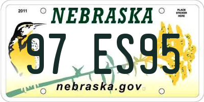 NE license plate 97ES95