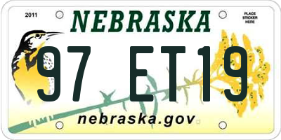 NE license plate 97ET19