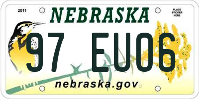 NE license plate 97EU06