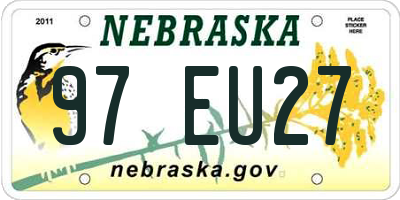 NE license plate 97EU27