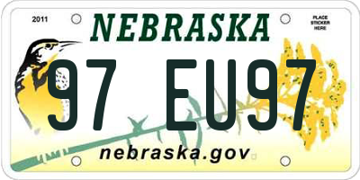 NE license plate 97EU97
