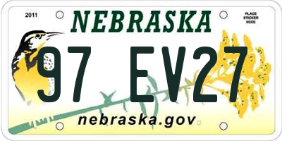 NE license plate 97EV27