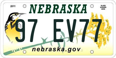NE license plate 97EV77