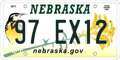 NE license plate 97EX12