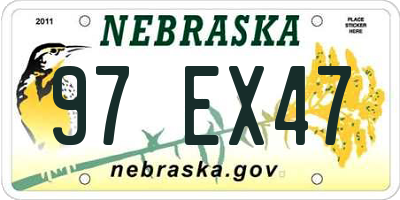 NE license plate 97EX47