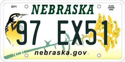 NE license plate 97EX51