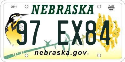 NE license plate 97EX84