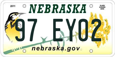 NE license plate 97EY02