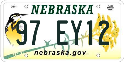 NE license plate 97EY12