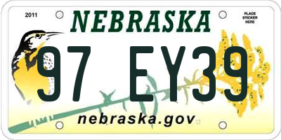 NE license plate 97EY39