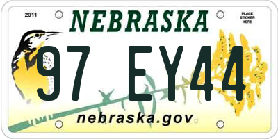 NE license plate 97EY44