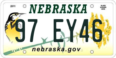 NE license plate 97EY46