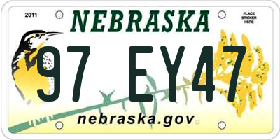 NE license plate 97EY47