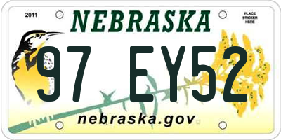 NE license plate 97EY52