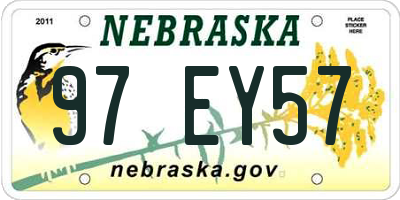 NE license plate 97EY57