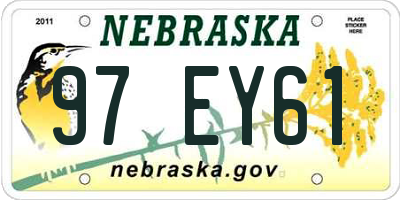 NE license plate 97EY61