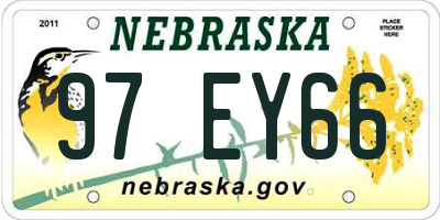 NE license plate 97EY66