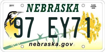 NE license plate 97EY71