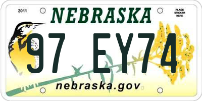 NE license plate 97EY74