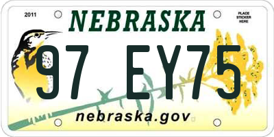 NE license plate 97EY75