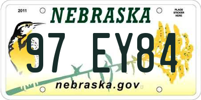 NE license plate 97EY84