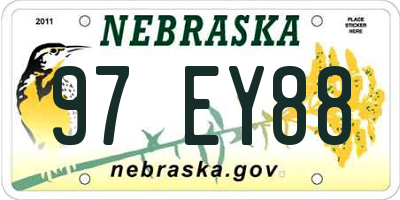 NE license plate 97EY88