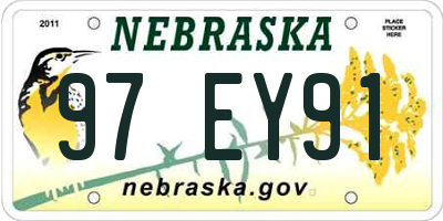 NE license plate 97EY91