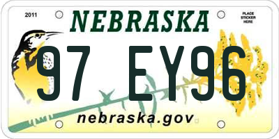 NE license plate 97EY96