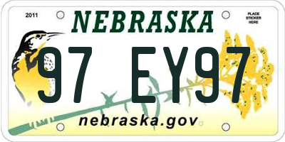 NE license plate 97EY97