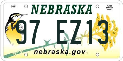 NE license plate 97EZ13